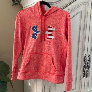 Under Armour Flag Logo Hooded Sweatshirt, Size Small